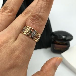 Elephant ring jewelry gold plated